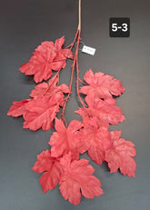 Ramură artificială cu frunze arțar roșu - 98cm